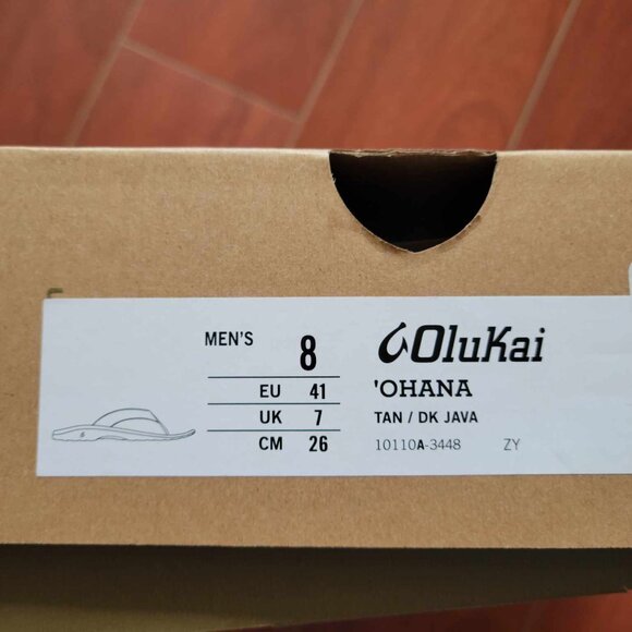 OluKai 'Ohana Men's Beach Sandals - Tan/Dark Java - Picture 8 of 8